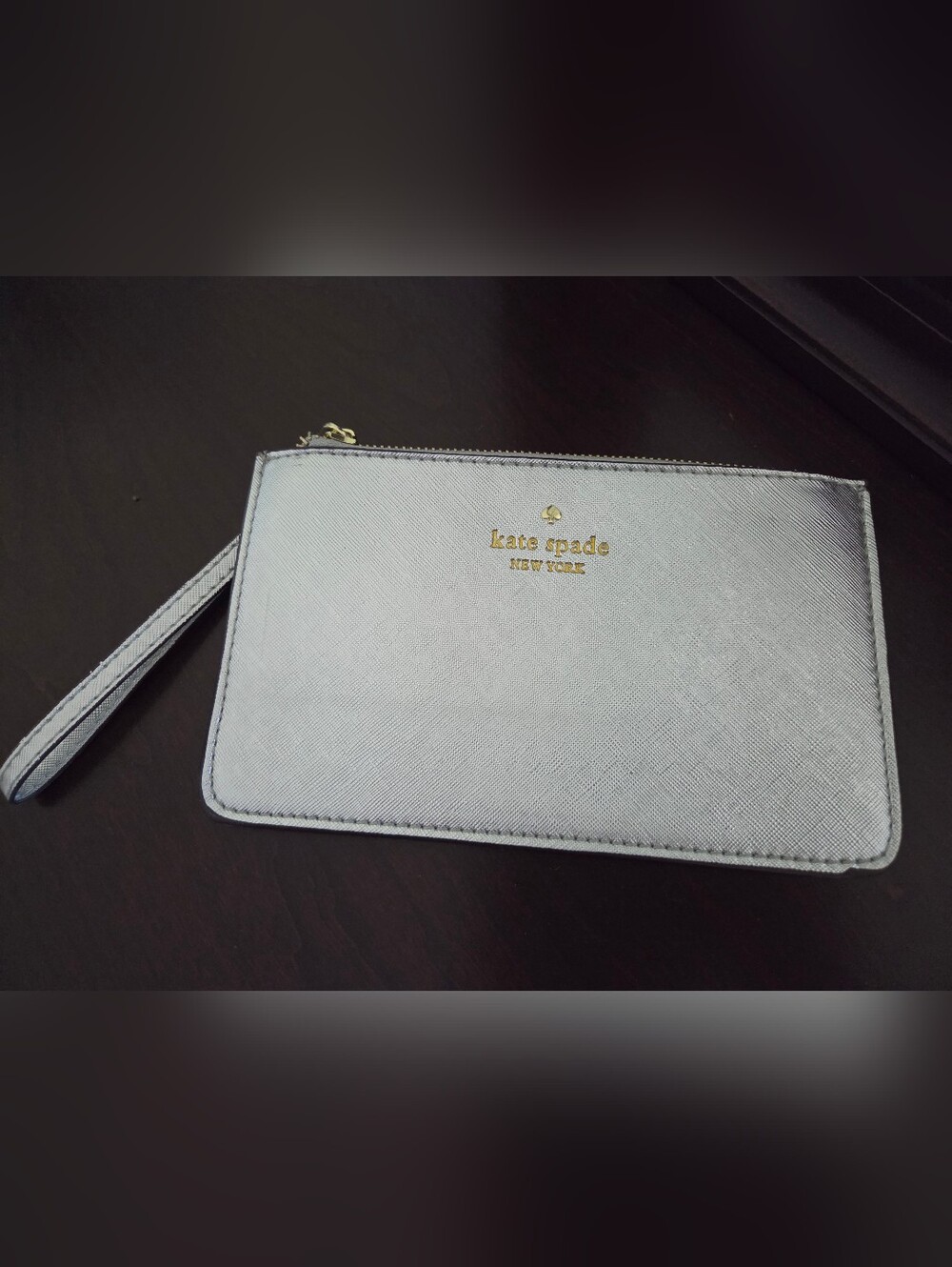 Kate Spade Silver Metallic Zip Wristlet